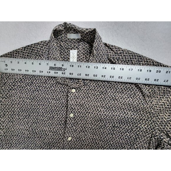 Burma Bibas Shirt Men's XL Black 60 Singles Lawn Cotton Button-Up Pocket Casual - Picture 5 of 7